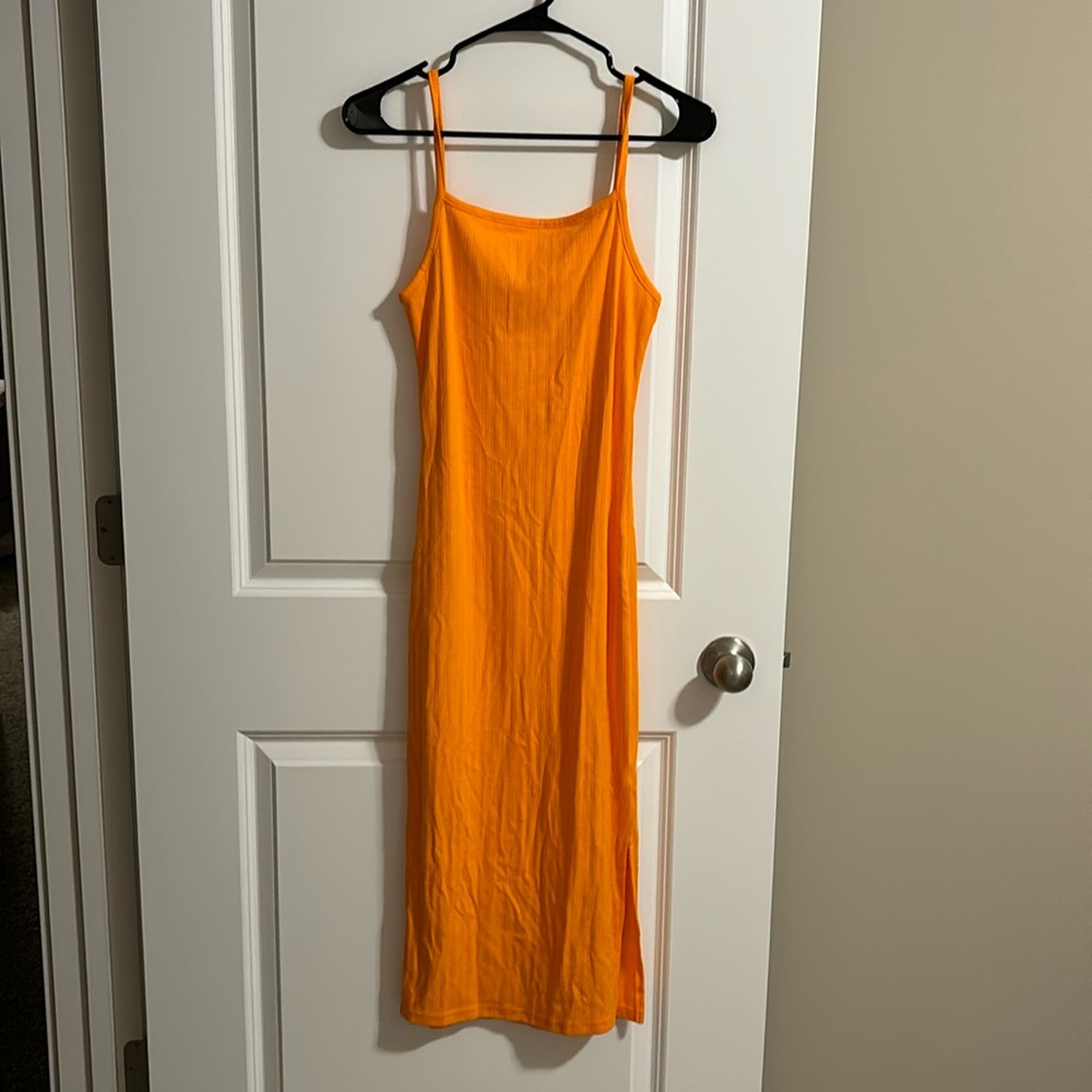 neon orange long dress, target (wild fable), size small